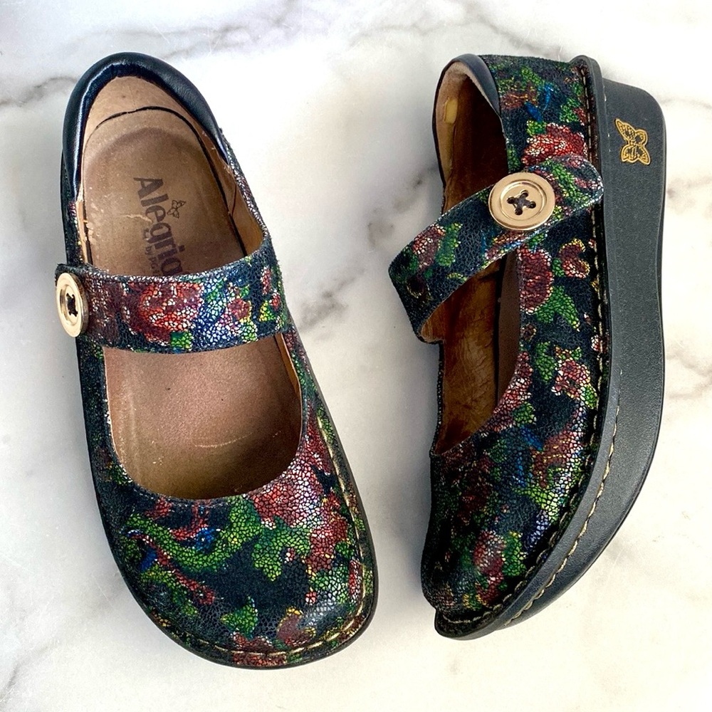 Alegria Paloma Winter Garden Leather Mary Jane Shoe Cottagecore Sz 37W